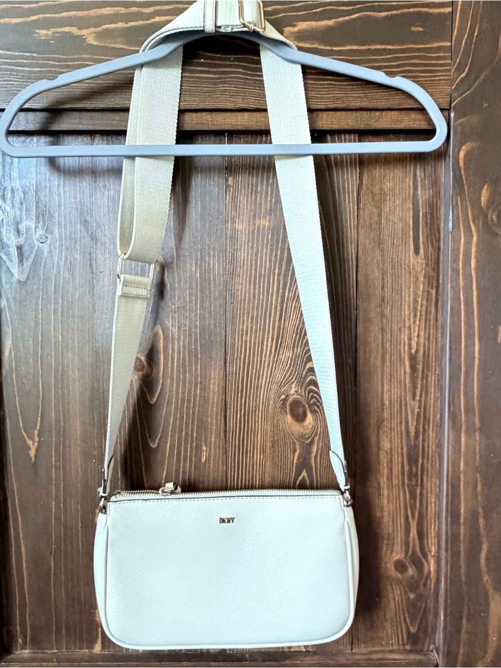 DKNY Creamy White Crossbody Bag with Wide Strap